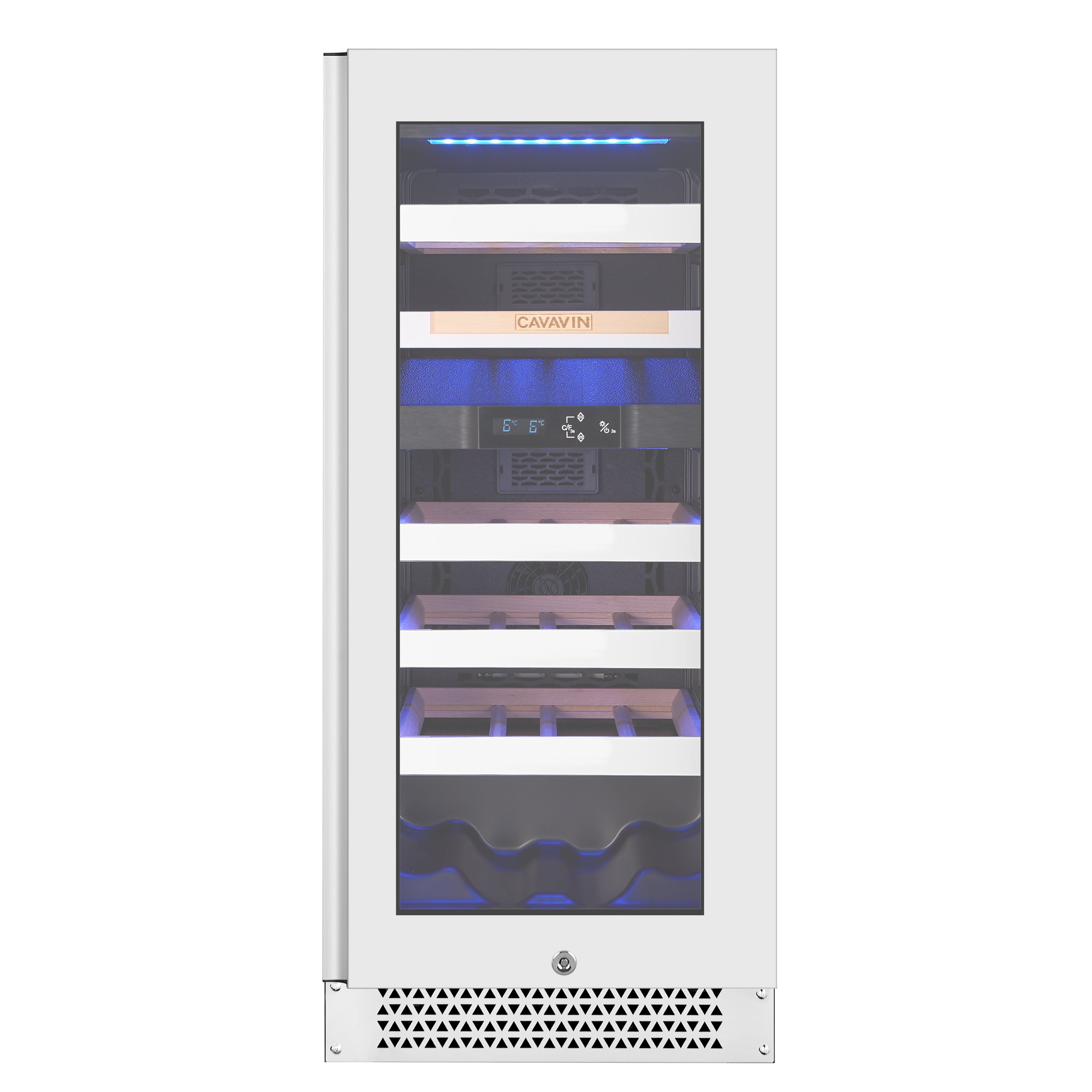 Cavavin Vinoa V-024WDZFGW – 24-Bottle Wine Cellar (White Full Glass)