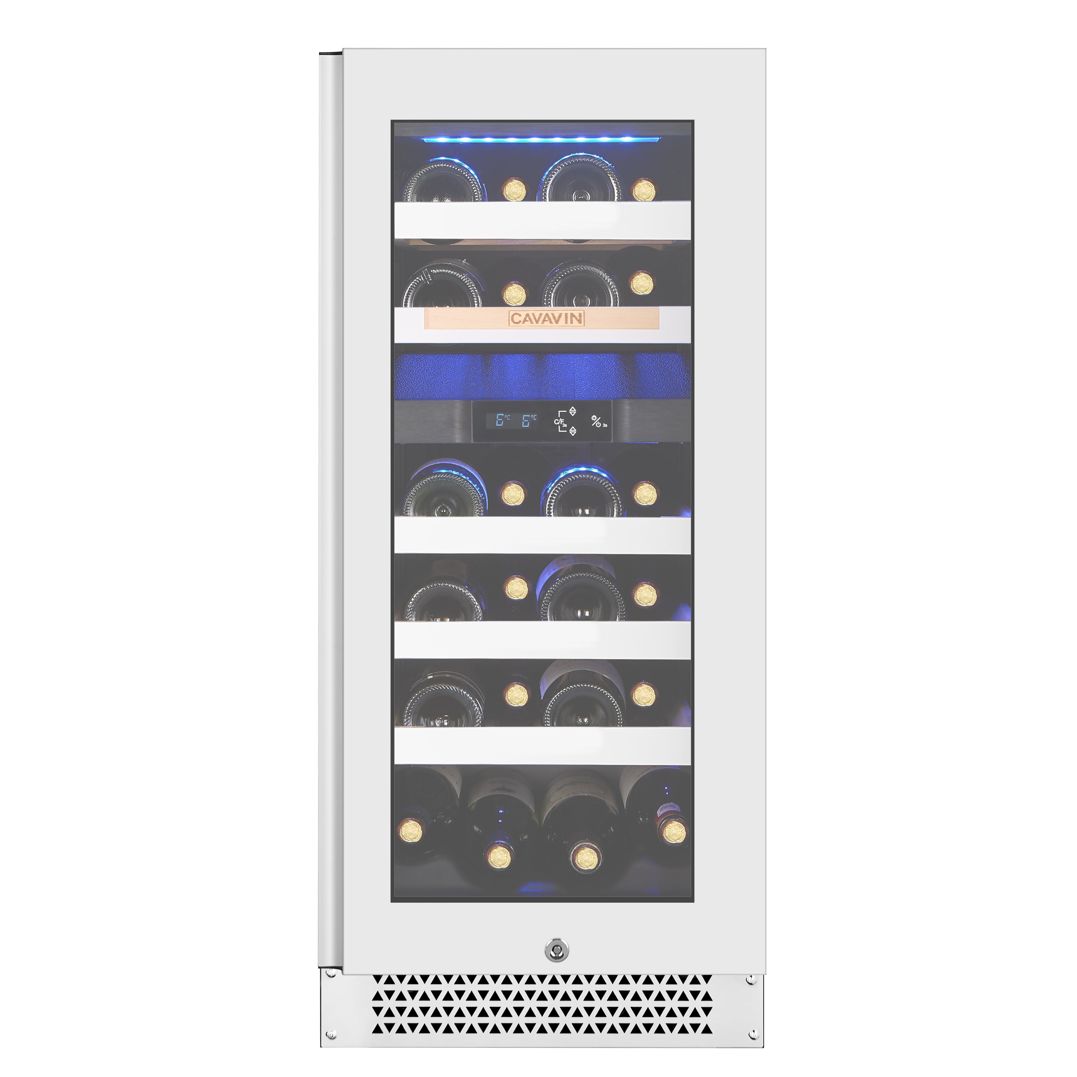 Cavavin Vinoa V-024WDZFGW – 24-Bottle Wine Cellar (White Full Glass)