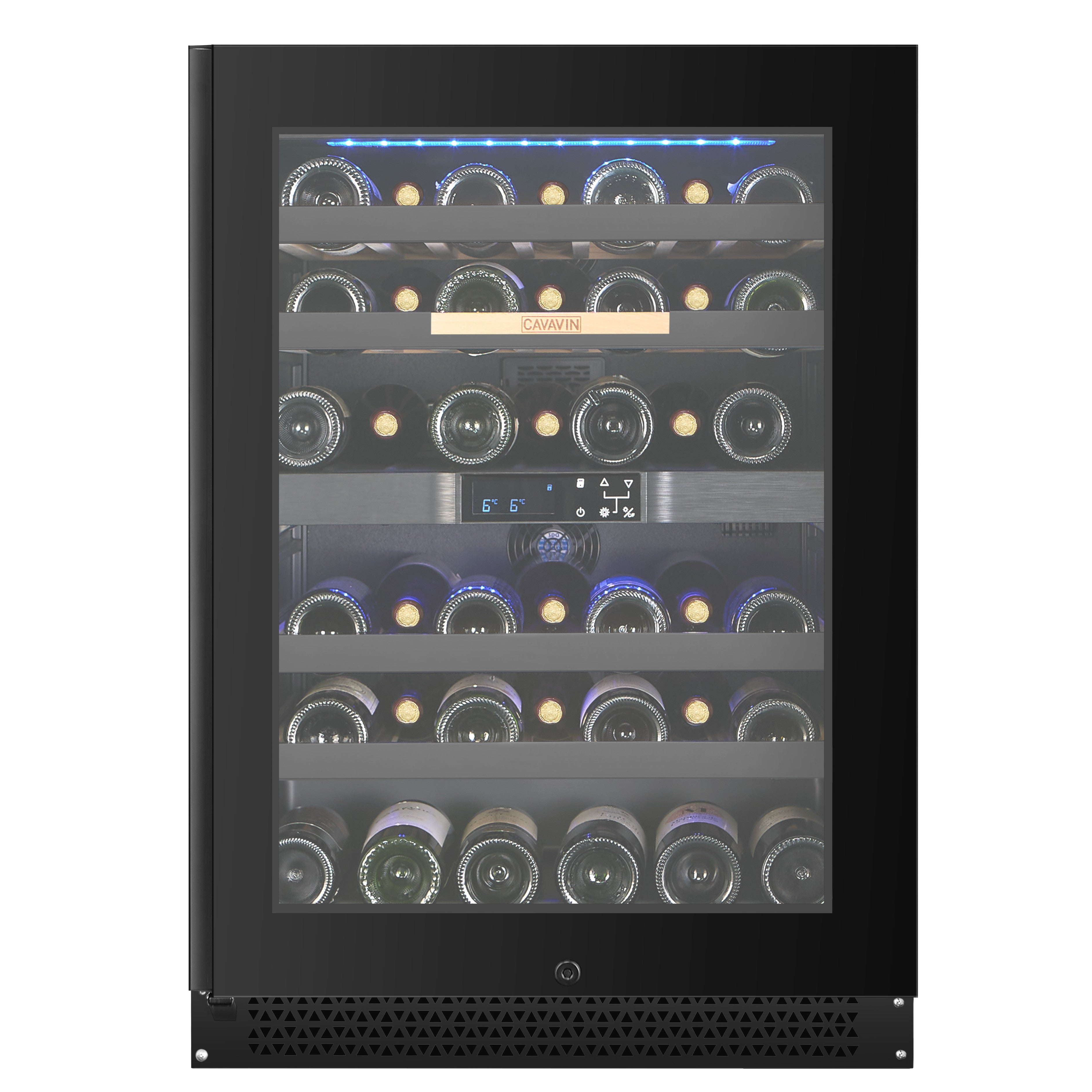 Cavavin Vinoa V-041WBVCFGB – 41-Bottle Wine Cellar (Black Full Glass)