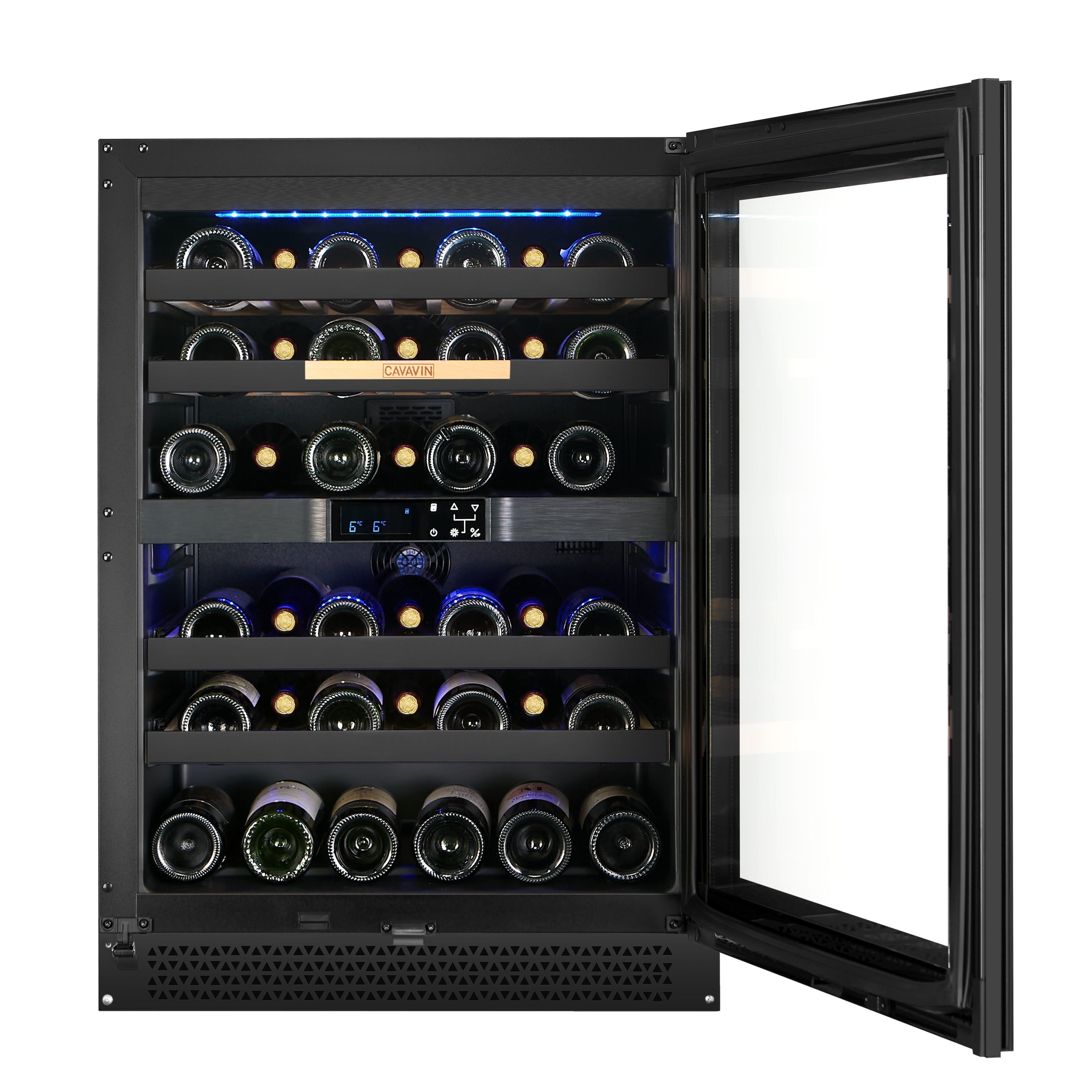 Cavavin Vinoa V-041WBVCFGB – 41-Bottle Wine Cellar (Black Full Glass)