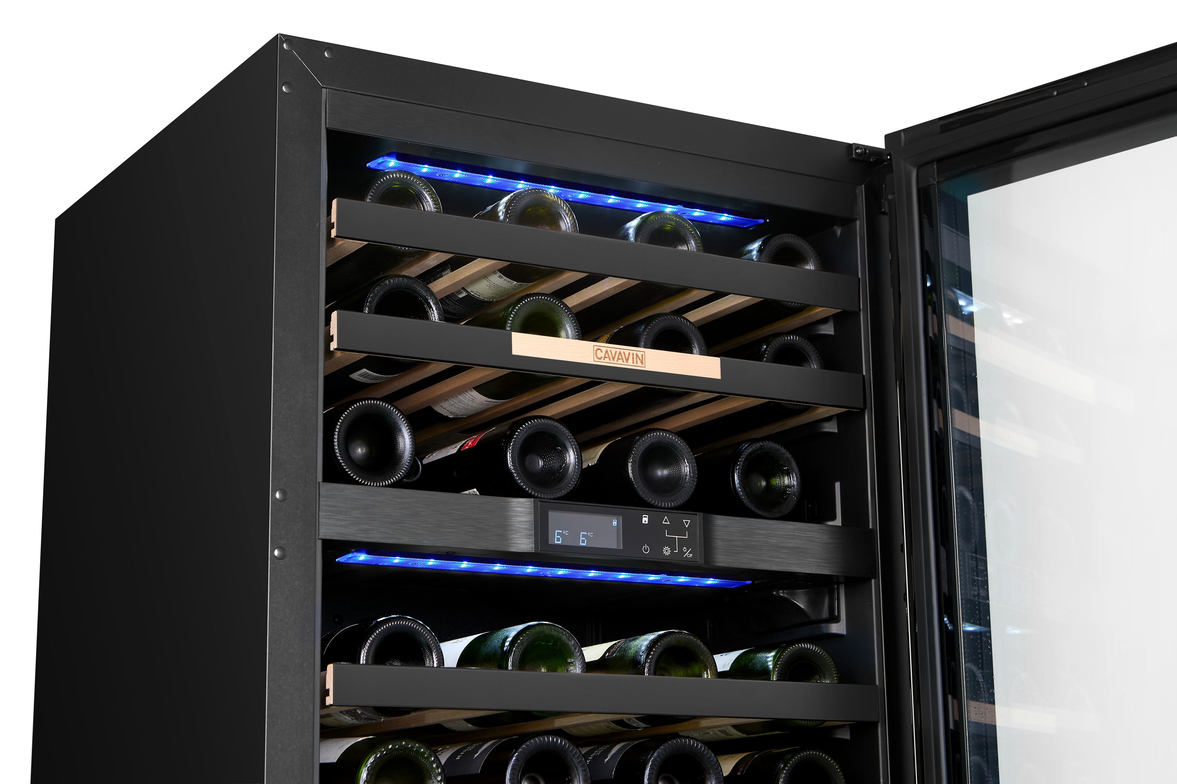 Cavavin Vinoa V-041WBVCFGB – 41-Bottle Wine Cellar (Black Full Glass)