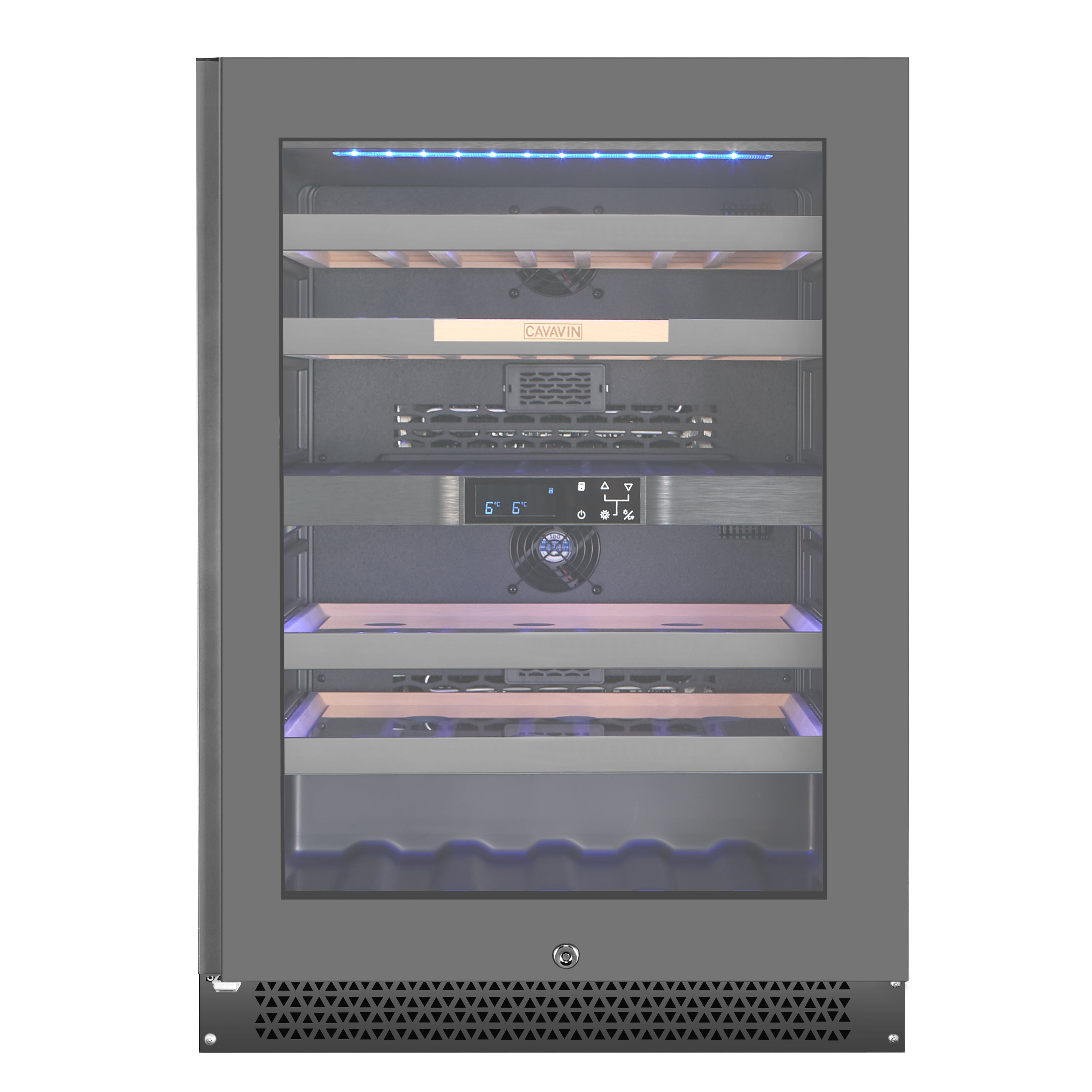 Cavavin Vinoa V-041WBVCFGG – 41-Bottle Wine Cellar (Grey Full Glass)