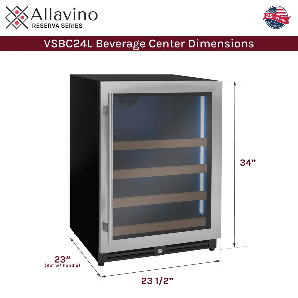 Allavino 24" Wide Reserva Series Stainless Steel Right Hinge Beverage Center