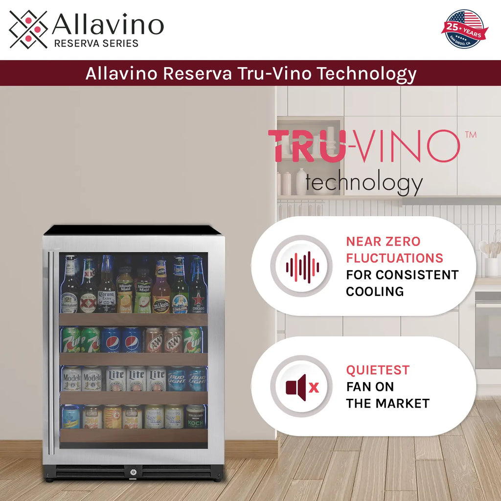 Allavino 24" Wide Reserva Series Stainless Steel Right Hinge Beverage Center