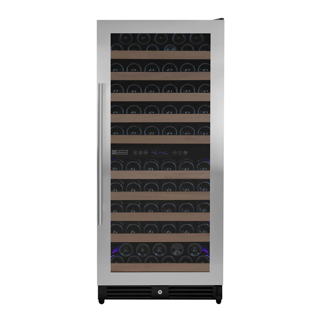 Allavino 119 Bottle 55" Tall Dual Zone Right Hinge Stainless Steel Wine Refrigerator