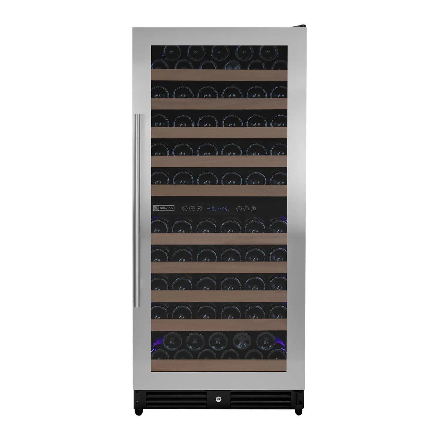 Allavino 119 Bottle 55" Tall Dual Zone Right Hinge Stainless Steel Wine Refrigerator