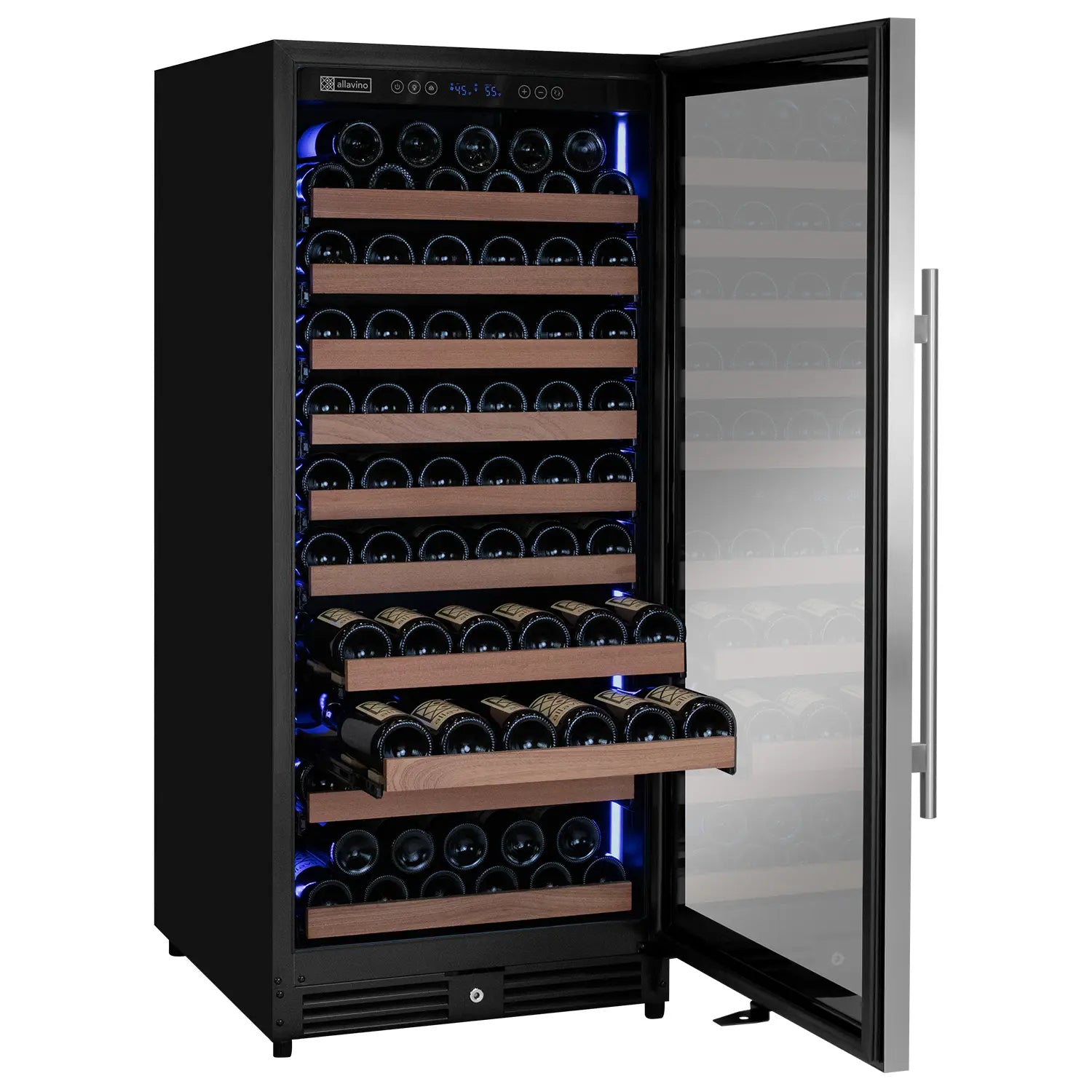 Allavino 119 Bottle 55" Tall Single Zone Right Hinge Stainless Steel Wine Refrigerator