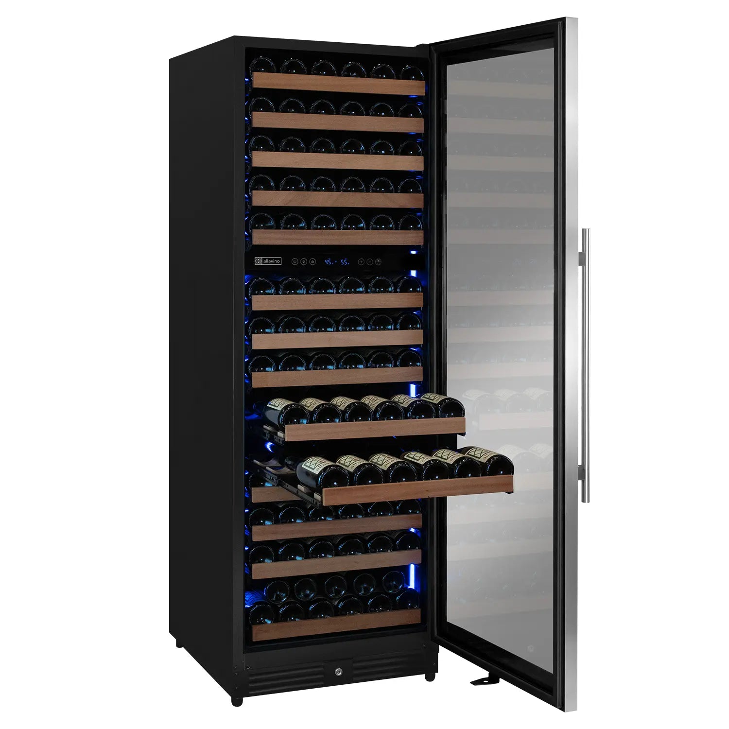 Allavino Reserva Series 154 Bottle Dual Zone Built-in Wine Refrigerator with Stainless Steel Door - Right Hinge