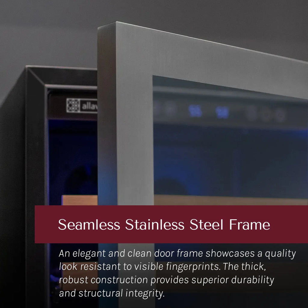 Allavino Reserva Series 154 Bottle Dual Zone Built-in Wine Refrigerator with Stainless Steel Door - Right Hinge