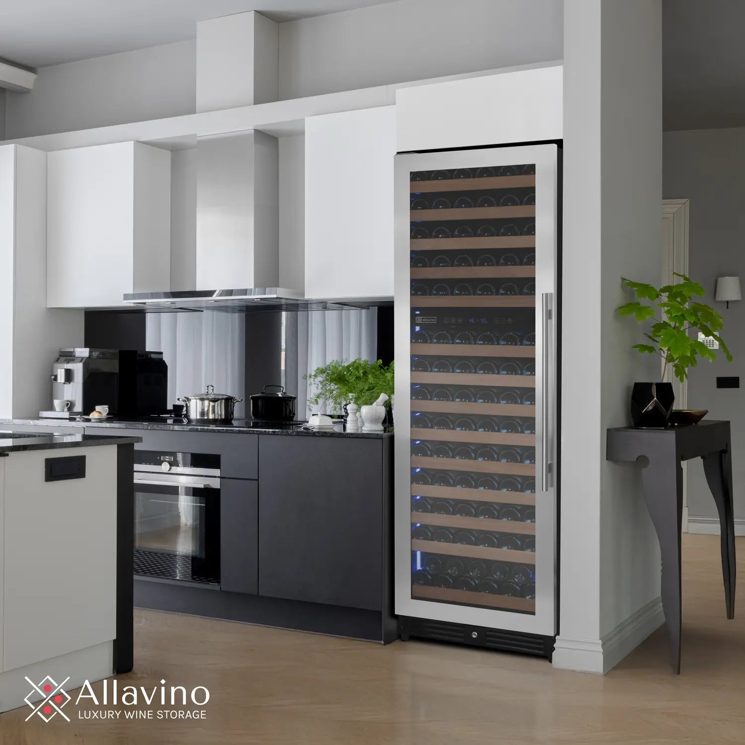 Allavino Reserva Series 154 Bottle Dual Zone Built-in Wine Refrigerator with Stainless Steel Door - Right Hinge