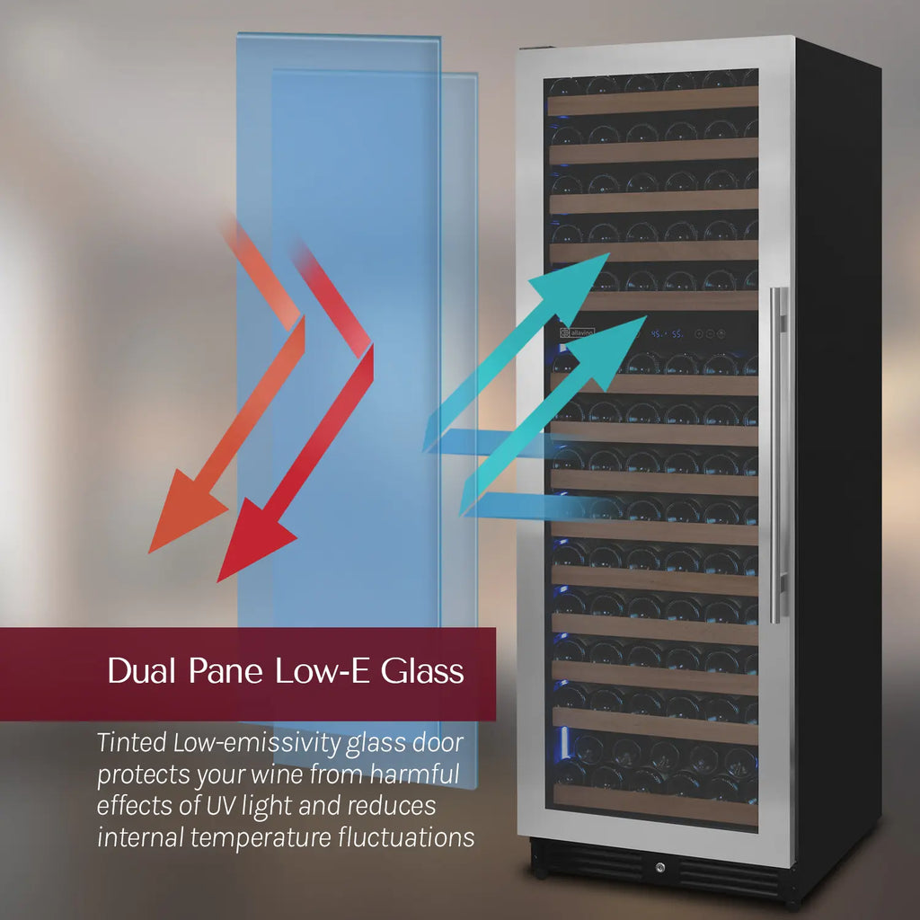 Allavino Reserva Series 154 Bottle Dual Zone Built-in Wine Refrigerator with Stainless Steel Door - Right Hinge