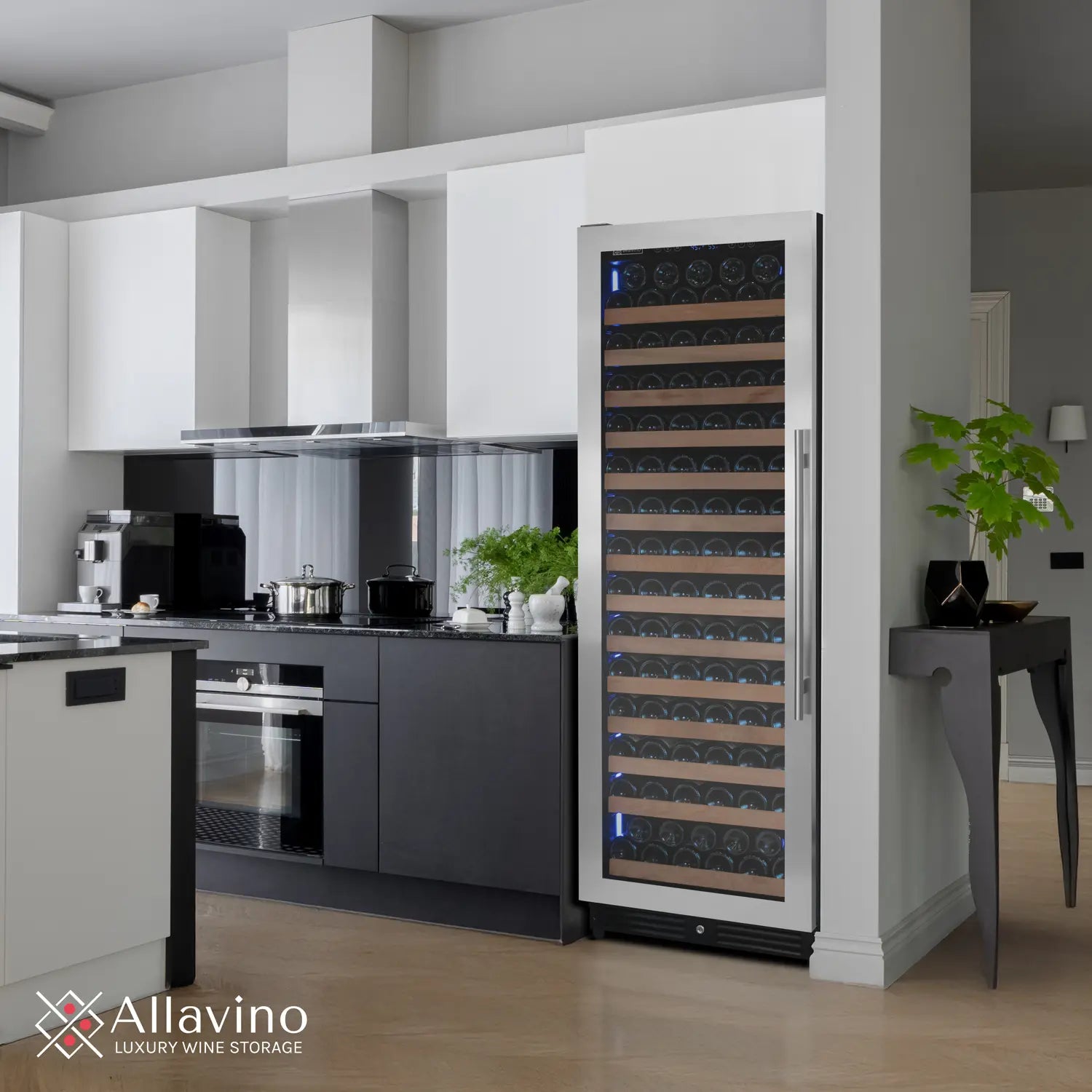 Allavino Reserva Series 163 Bottle 71" Tall Single Zone Left Hinge Stainless Steel Wine Refrigerator
