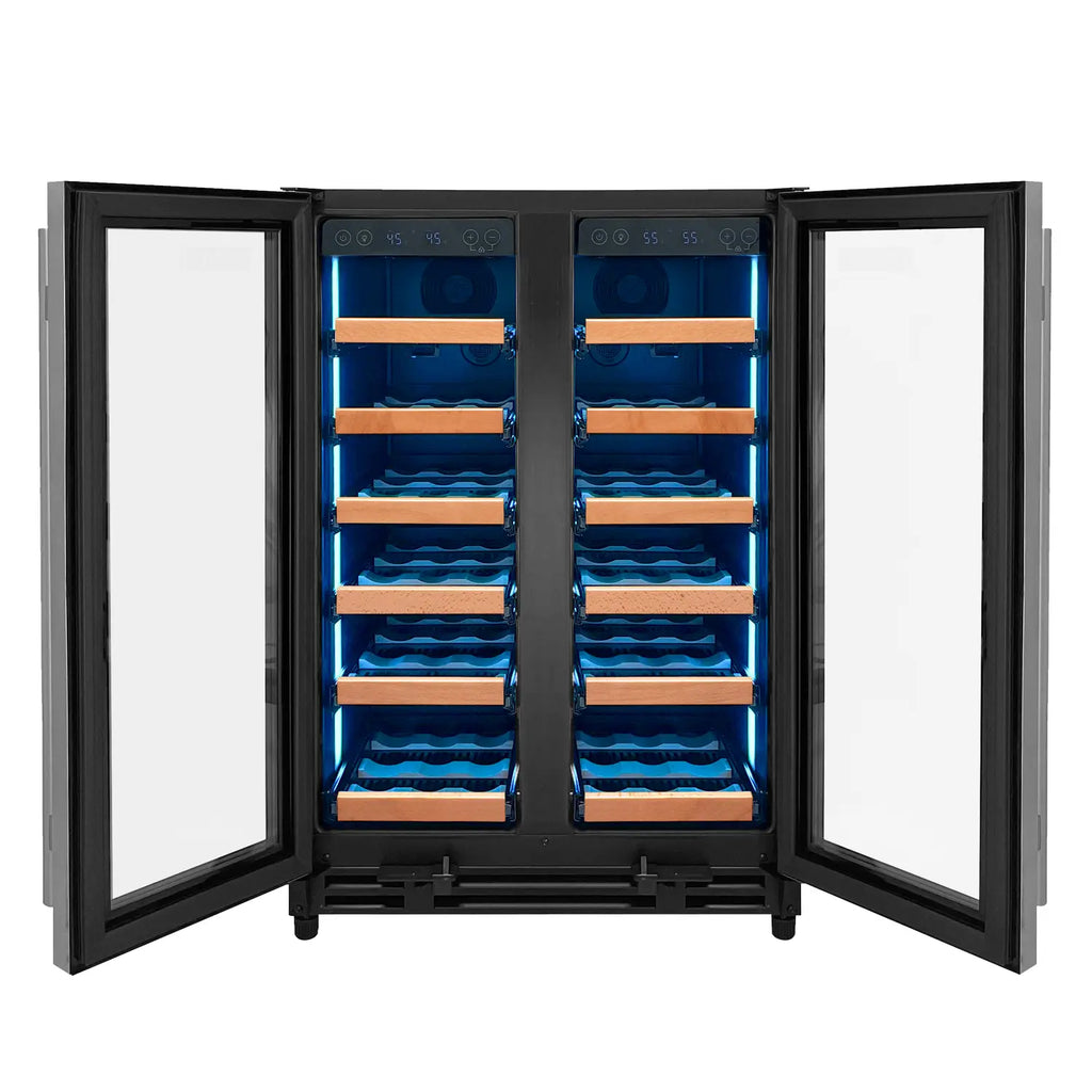 Allavino Reserva Series 36 Bottle Dual Zone Wine Refrigerator with Stainless Steel French Doors