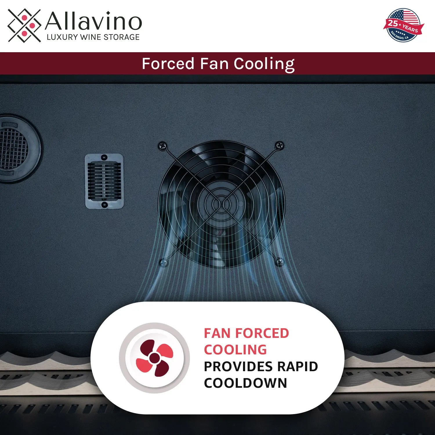 Allavino Reserva Series - 56 Bottle Dual Zone Built-in Luxury Wine Refrigerator with Black Door - Left Hinge