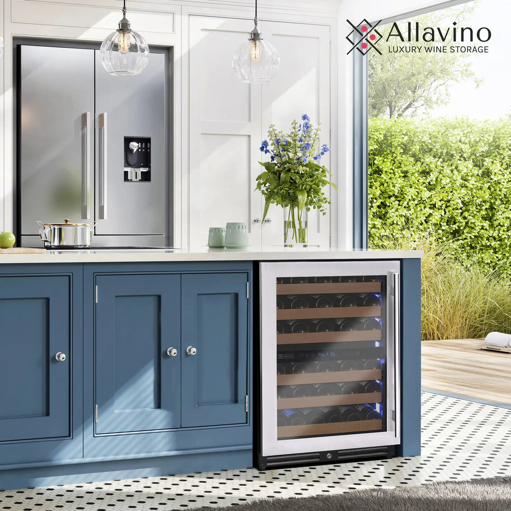 Allavino Reserva Series 51 Bottle Dual Zone Undercounter Wine Refrigerator Cooler with Stainless Steel Door - Left Hinge