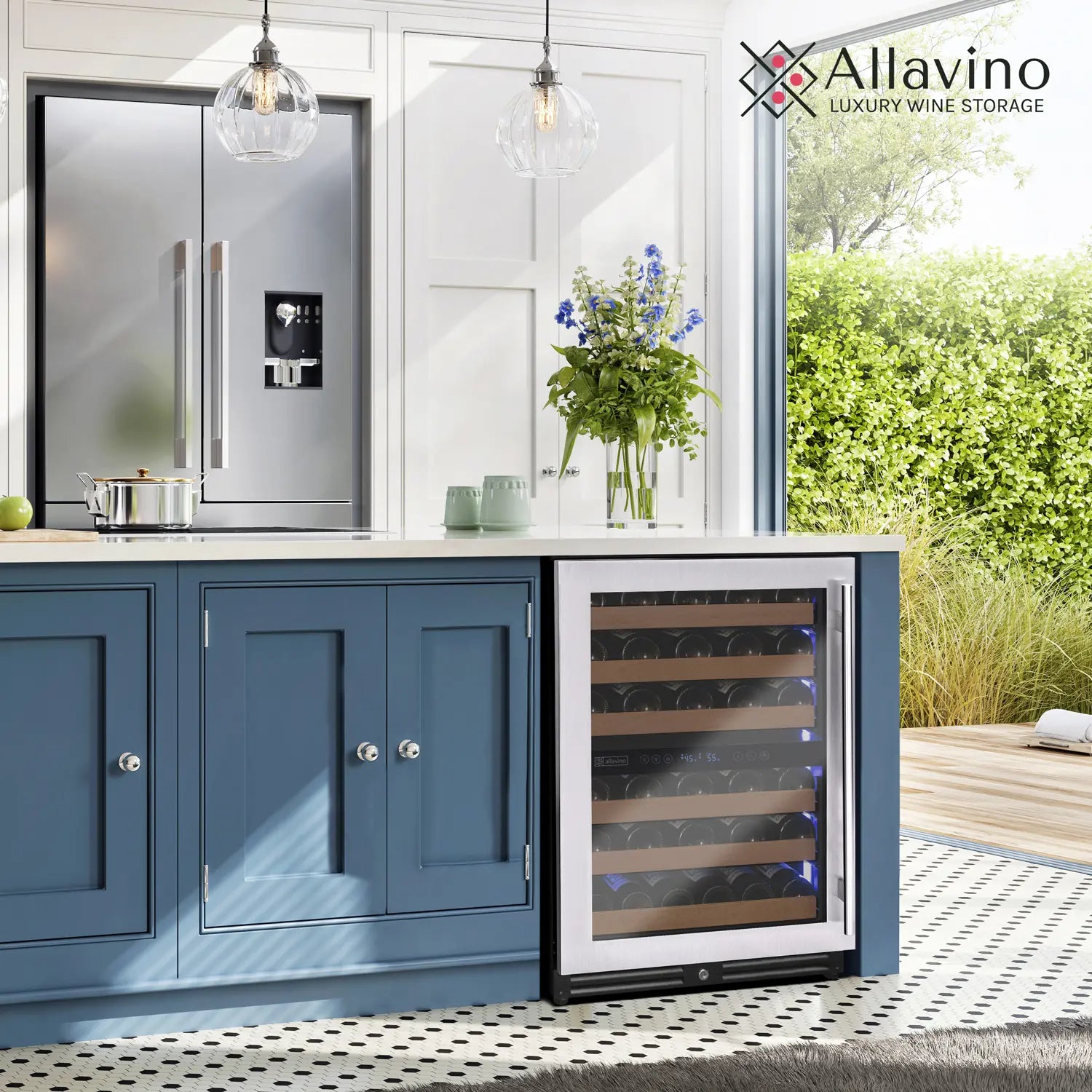 Allavino Reserva Series 51 Bottle Dual Zone Undercounter Wine Refrigerator Cooler with Stainless Steel Door - Left Hinge