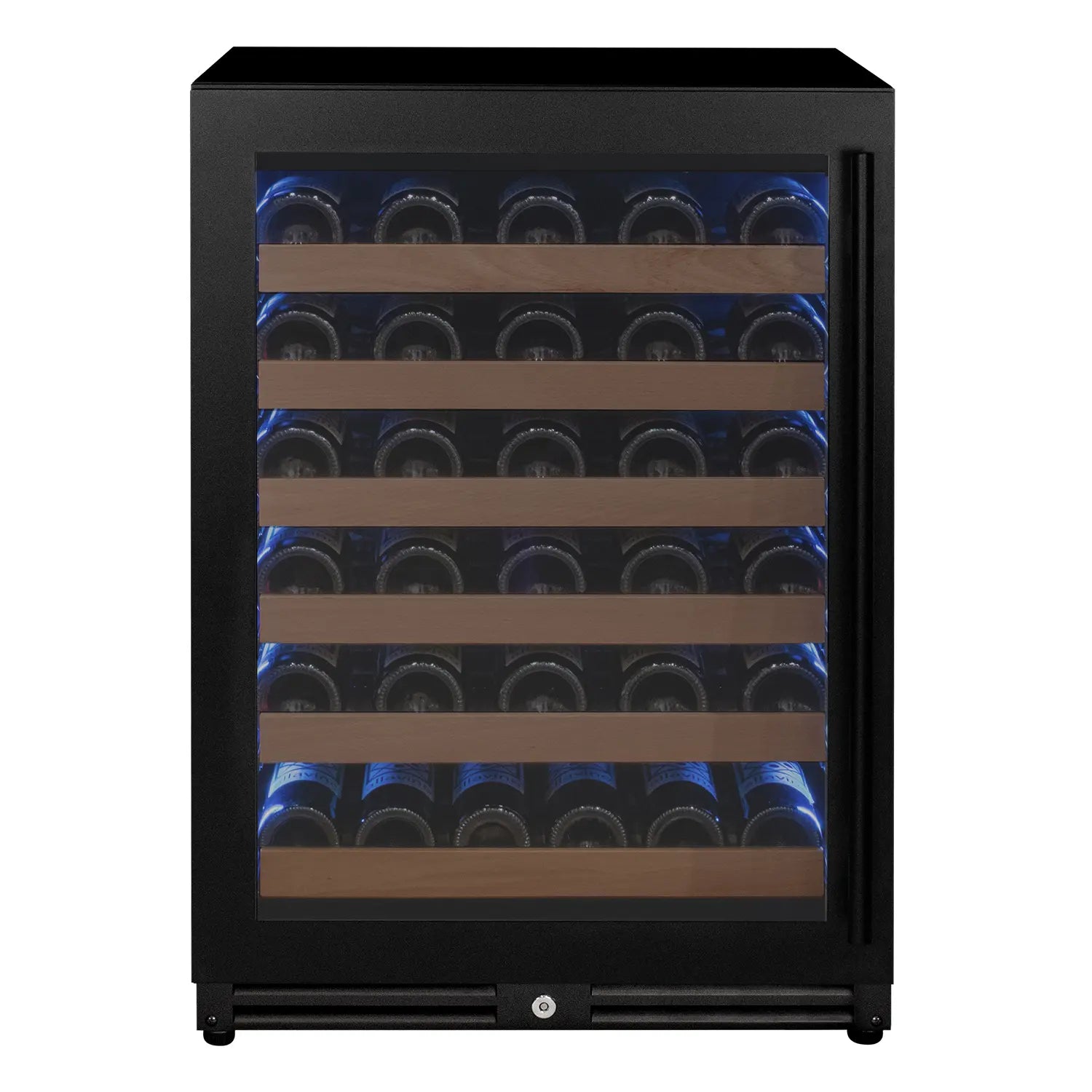 Allavino Reserva Series - 56 Bottle Single Zone Built-in Luxury Wine Refrigerator with Black Door - Left Hinge