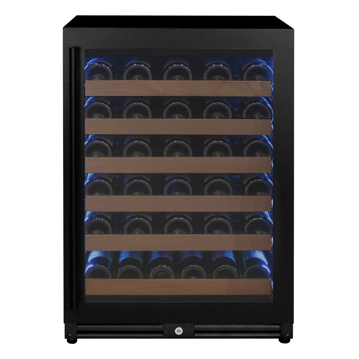 Allavino Reserva Series - 56 Bottle Single Zone Built-in Luxury Wine Refrigerator with Black Door - Right Hinge