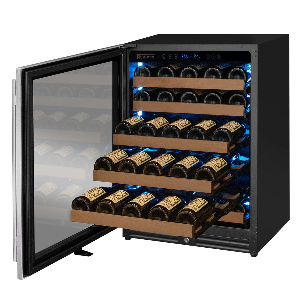 Allavino Reserva Series 51 Bottle Single Zone Built-in Luxury Wine Refrigerator with Stainless Steel Door - Left Hinge