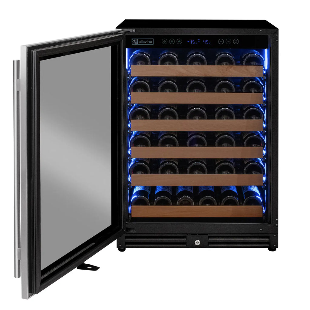 Allavino Reserva Series 51 Bottle Single Zone Built-in Luxury Wine Refrigerator with Stainless Steel Door - Left Hinge