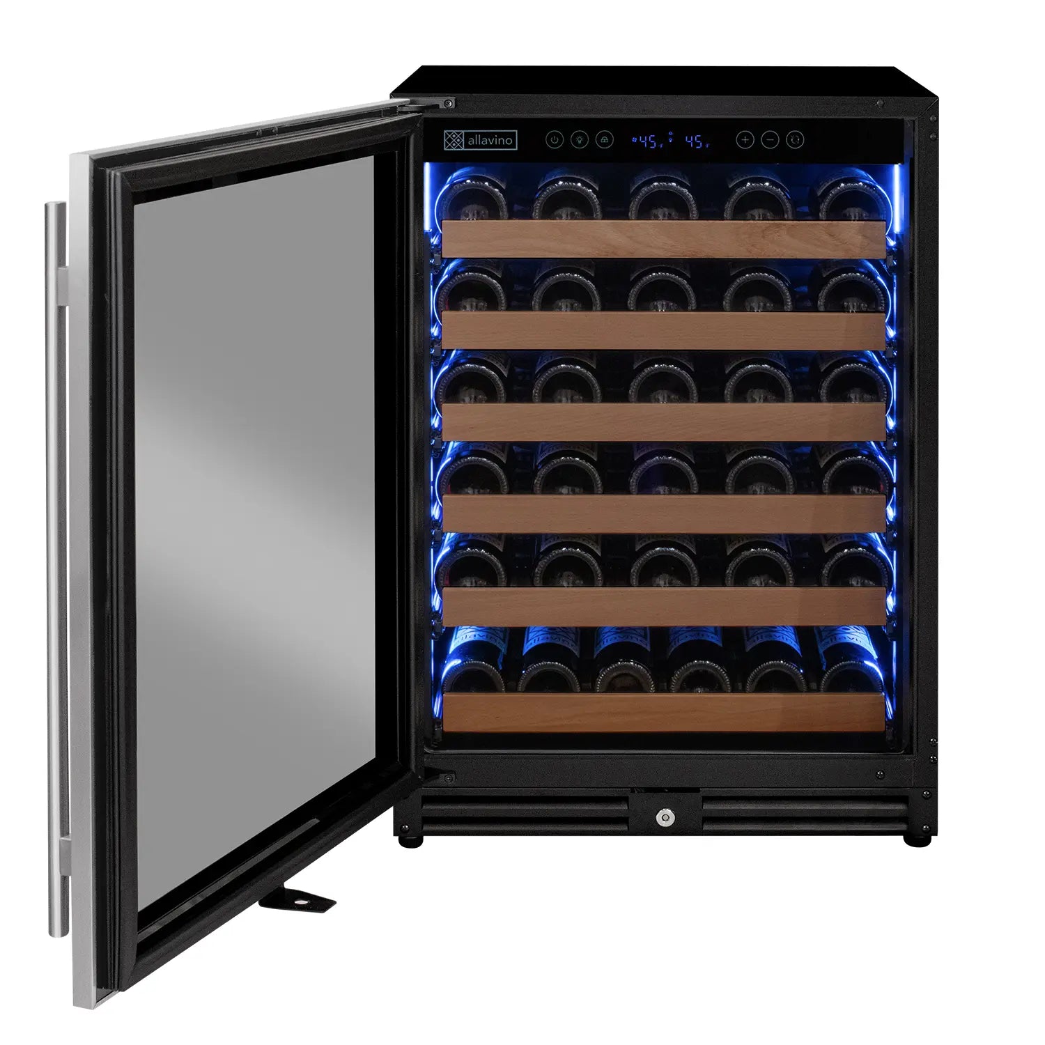Allavino Reserva Series 51 Bottle Single Zone Built-in Luxury Wine Refrigerator with Stainless Steel Door - Left Hinge