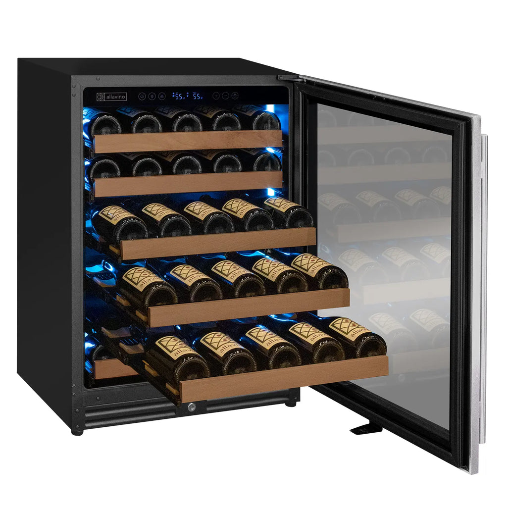 Allavino Reserva Series 51 Bottle Single Zone Built-in Luxury Wine Refrigerator with Stainless Steel Door - Right Hinge