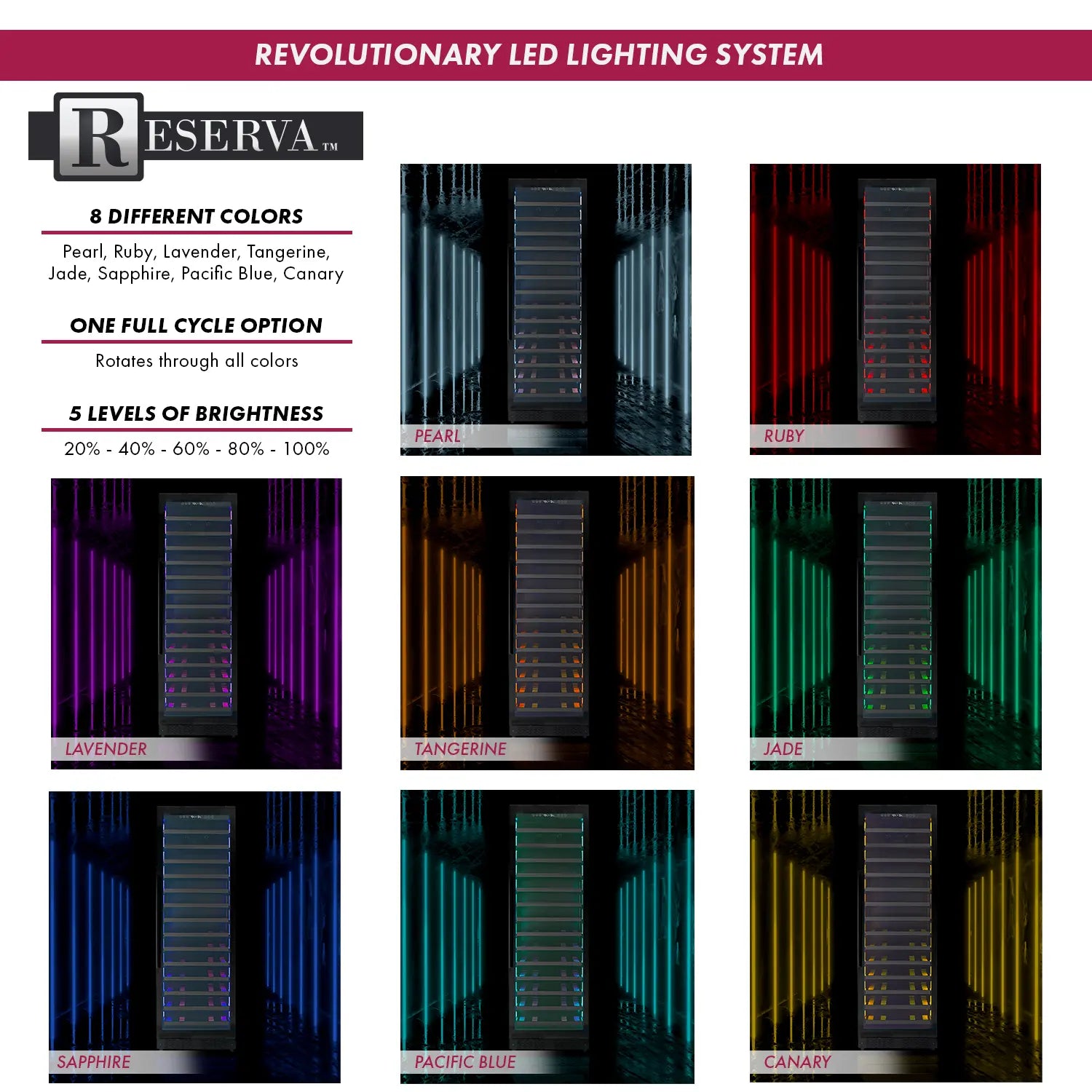 Allavino Reserva Series 67 Bottle Single Zone Shallow Built-in Wine Cooler Refrigerator with Black Glass Door - Right Hinge