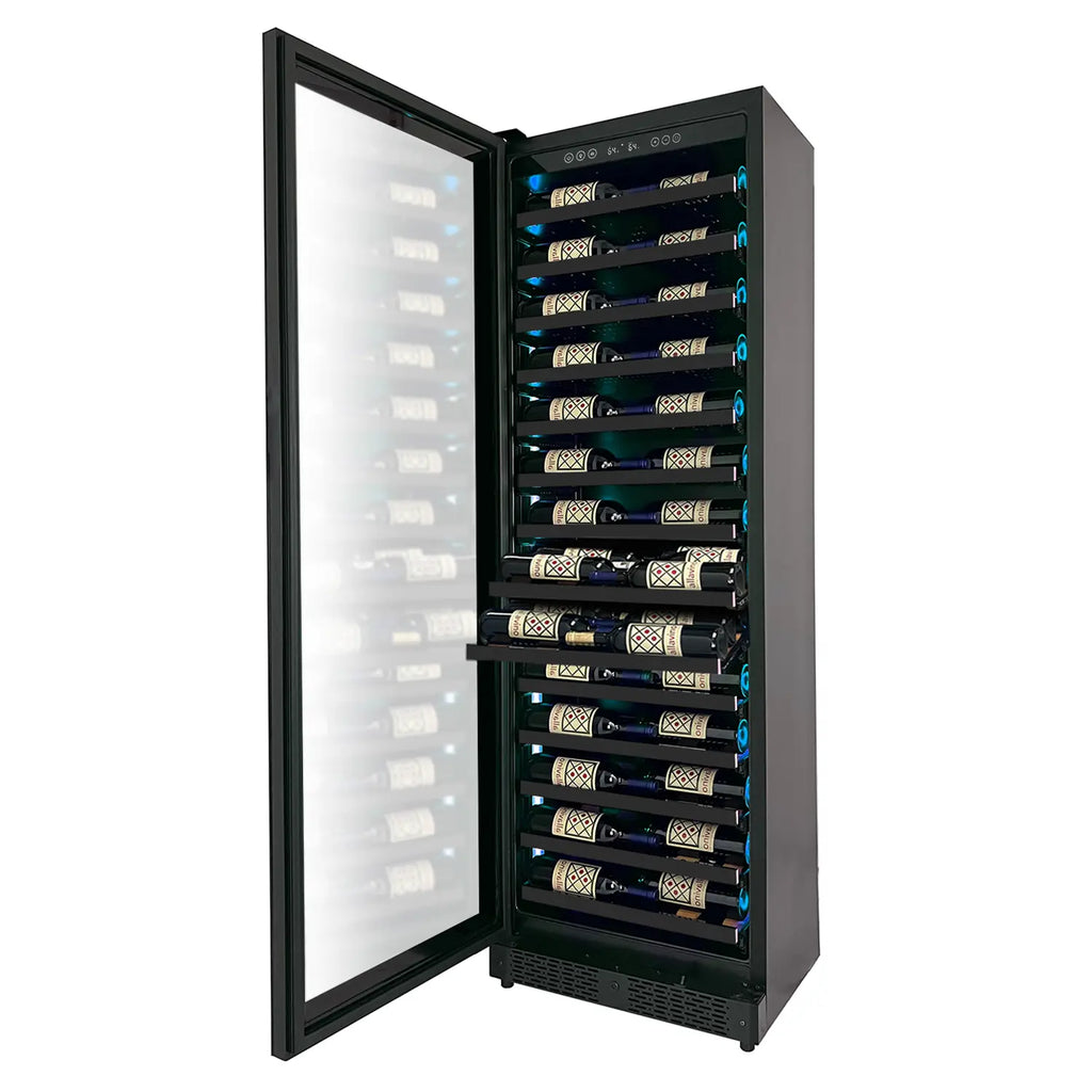 Allavino Reserva Series 67 Bottle 71" Tall Single Zone Left Hinge Black Shallow Wine Cooler Refrigerator Console