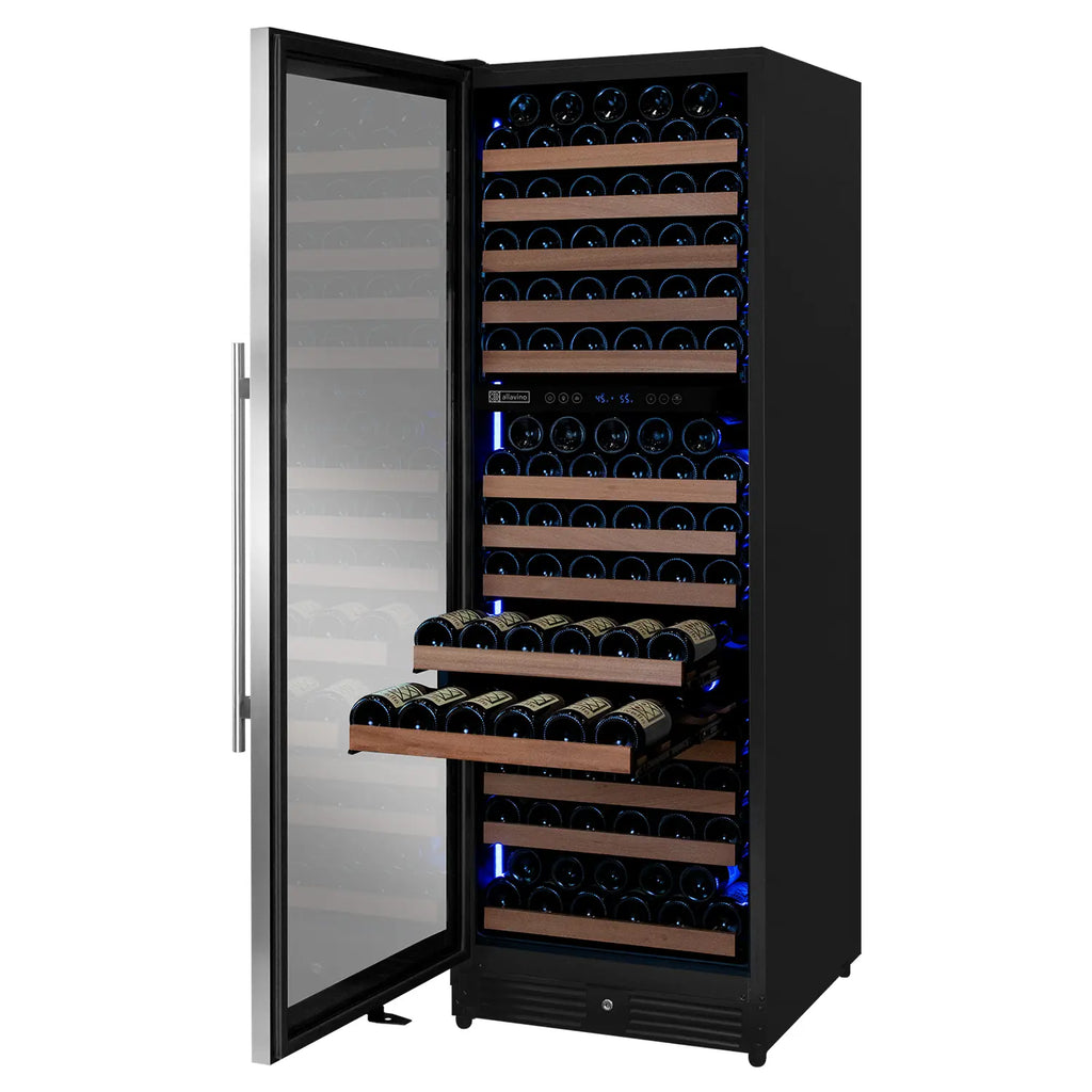 Allavino Reserva Series 172 Bottle Dual Zone Built-in Wine Refrigerator with Stainless Steel Door - Left Hinge