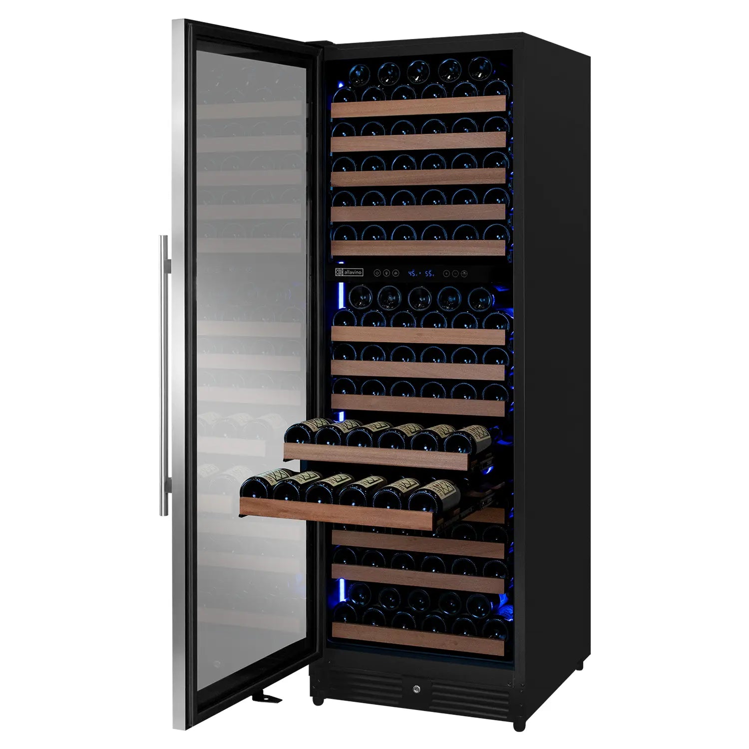 Allavino Reserva Series 172 Bottle Dual Zone Built-in Wine Refrigerator with Stainless Steel Door - Left Hinge