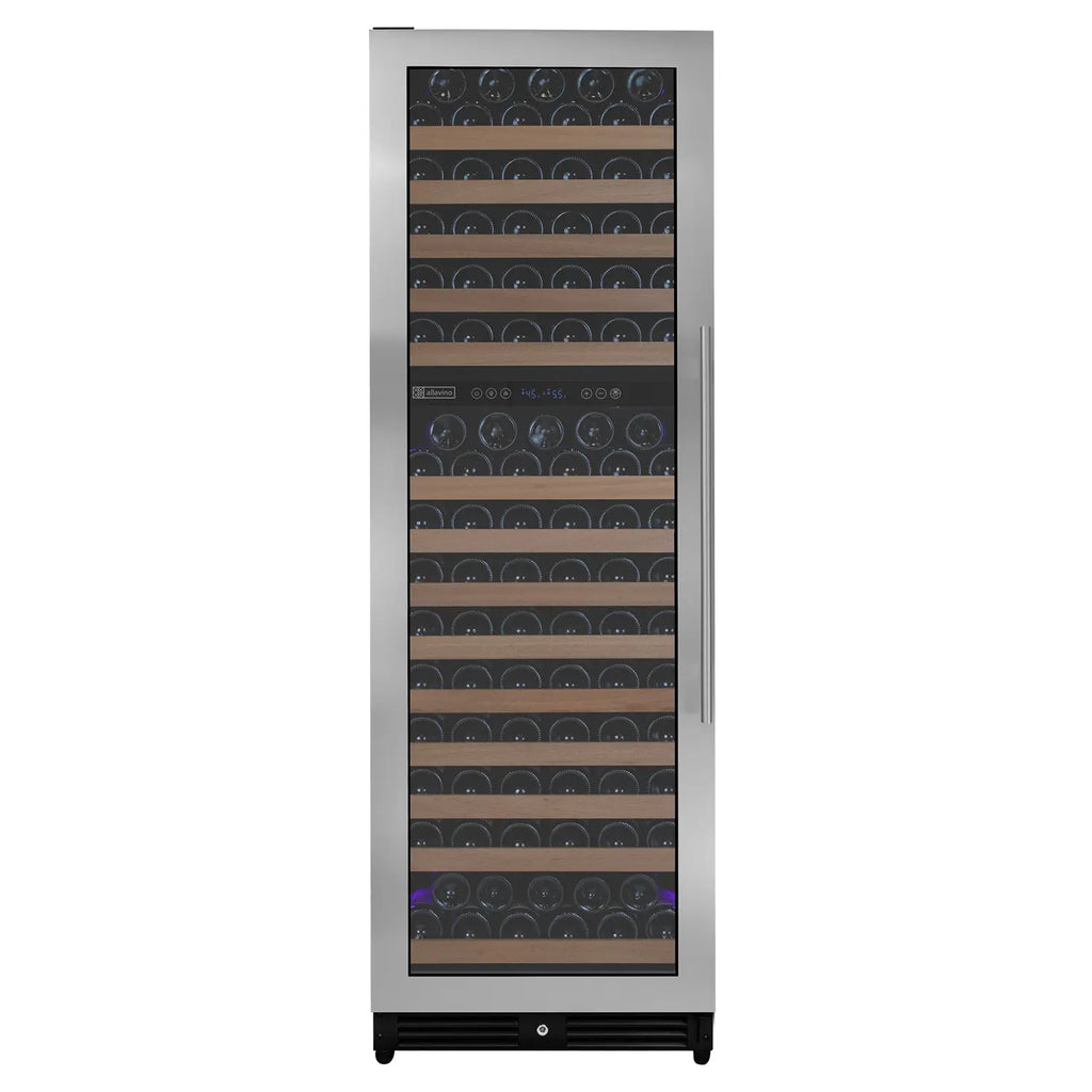 Allavino Reserva Series 172 Bottle Dual Zone Built-in Wine Refrigerator with Stainless Steel Door - Left Hinge