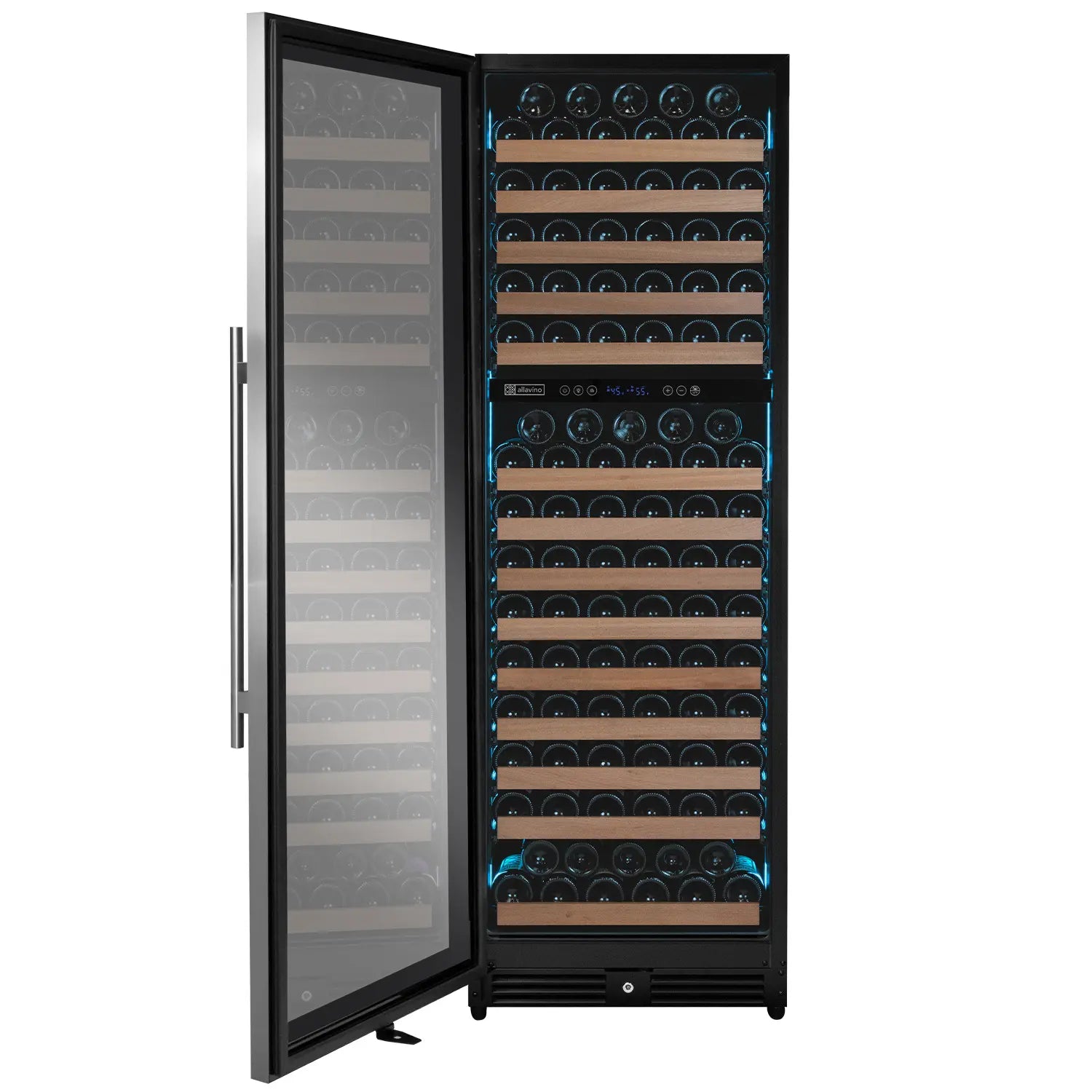 Allavino Reserva Series 172 Bottle Dual Zone Built-in Wine Refrigerator with Stainless Steel Door - Left Hinge