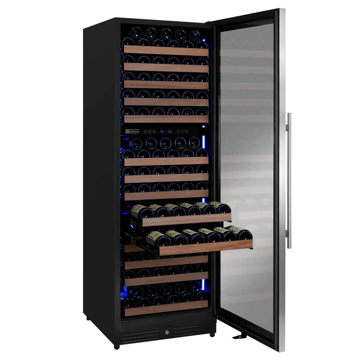 Allavino Reserva Series 172 Bottle Dual Zone Built-in Wine Refrigerator with Stainless Steel Door - Right Hinge