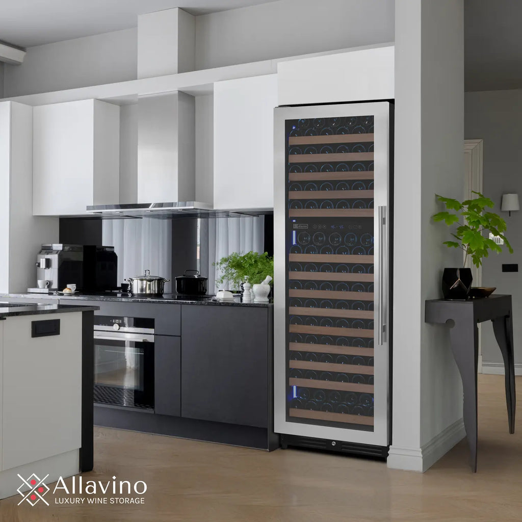 Allavino Reserva Series 172 Bottle Dual Zone Built-in Wine Refrigerator with Stainless Steel Door - Right Hinge