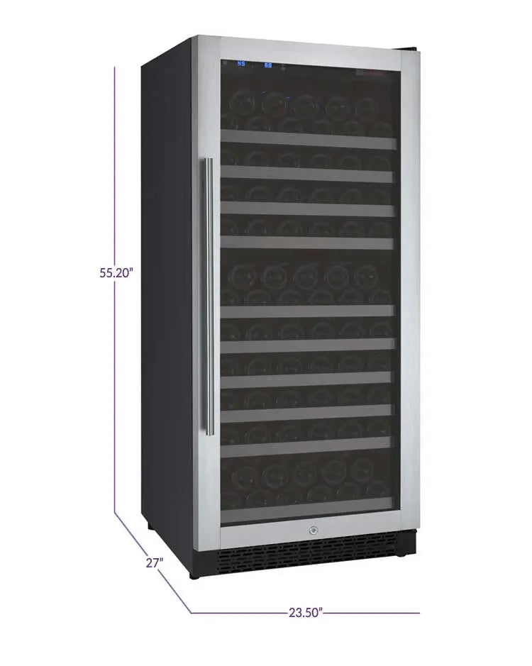 Allavino FlexCount Series 128 Bottle Single Zone Built-in Wine Refrigerator with Stainless Steel Door - Right Hinge