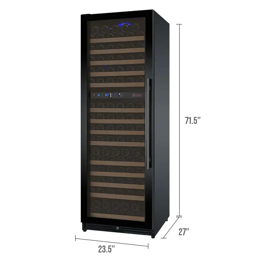 Allavino 24" Wide FlexCount II Tru-Vino 172 Bottle Dual Zone Black Left Hinge Wine Refrigerator