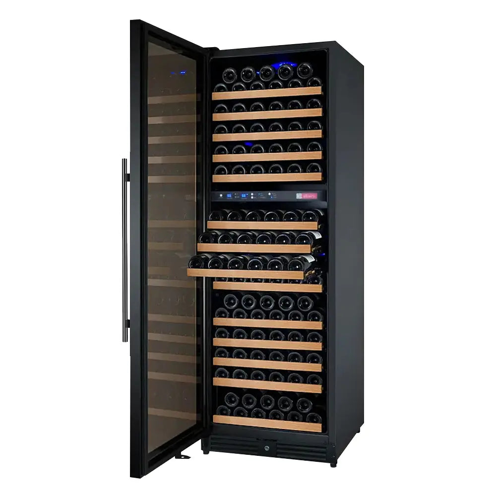 Allavino 24" Wide FlexCount II Tru-Vino 172 Bottle Dual Zone Black Left Hinge Wine Refrigerator