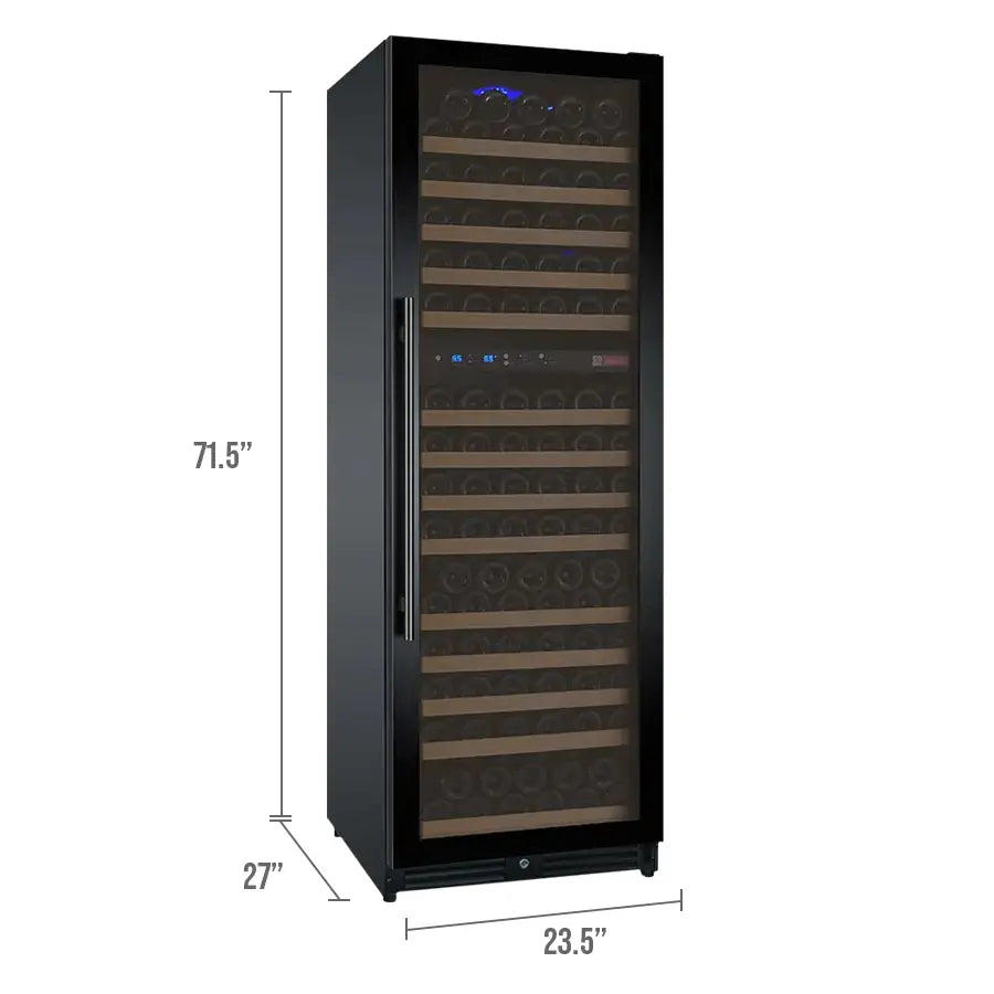 Allavino FlexCount Series 172 Bottle Dual Zone Built-in Wine Refrigerator with Black Door - Right Hinge