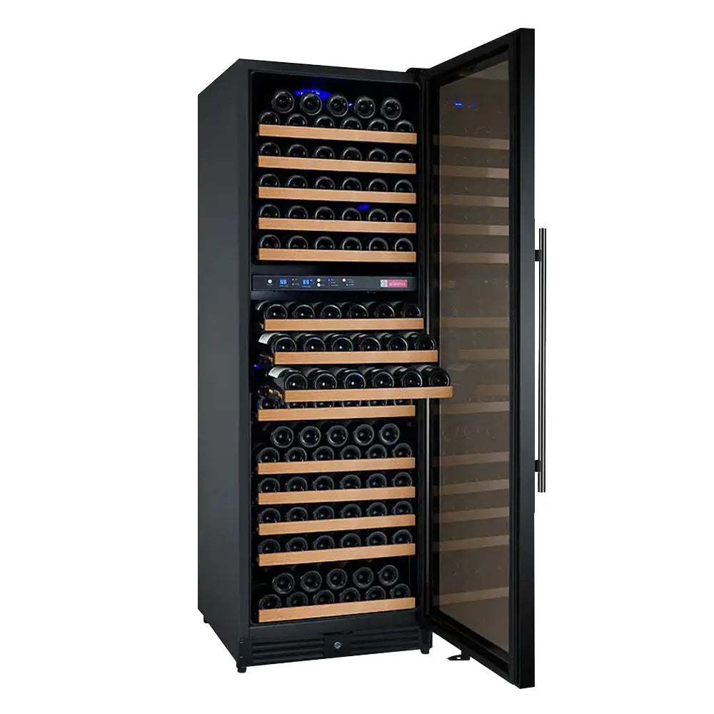 Allavino FlexCount Series 172 Bottle Dual Zone Built-in Wine Refrigerator with Black Door - Right Hinge