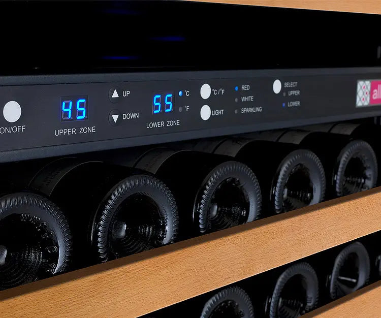 Allavino FlexCount Series 172 Bottle Dual Zone Built-in Wine Refrigerator with Black Door - Right Hinge