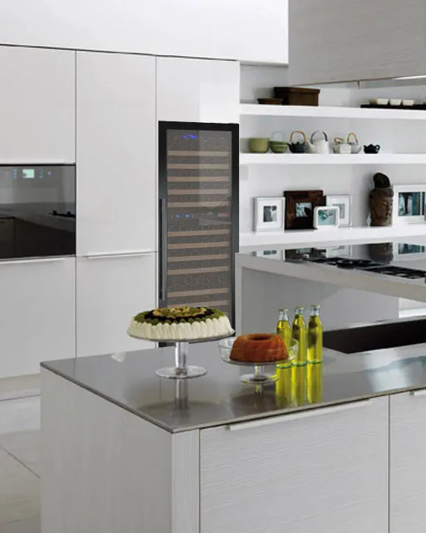 Allavino FlexCount Series 172 Bottle Dual Zone Built-in Wine Refrigerator with Black Door - Right Hinge