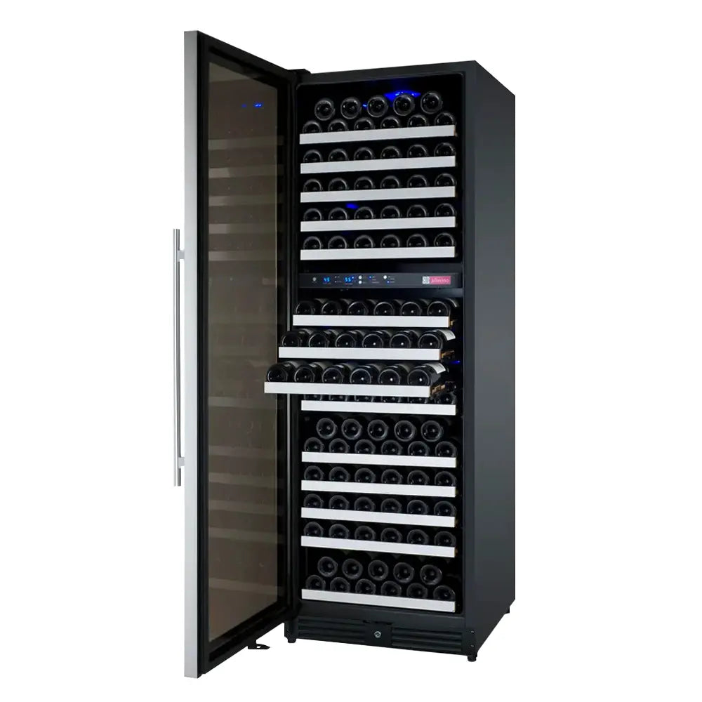 Allavino 24" Wide FlexCount II Tru-Vino 172 Bottle Dual Zone Stainless Steel Left Hinge Wine Refrigerator