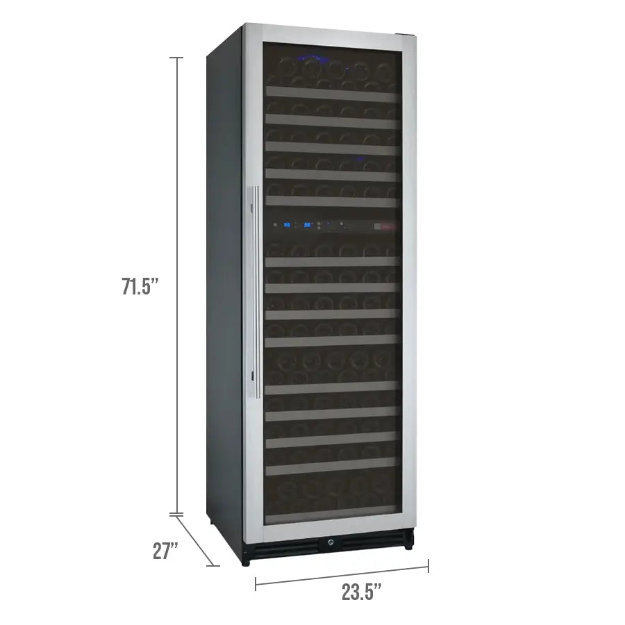 Allavino FlexCount Series 172 Bottle Dual Zone Built-in Wine Cooler Refrigerator with Stainless Steel Door - Right Hinge