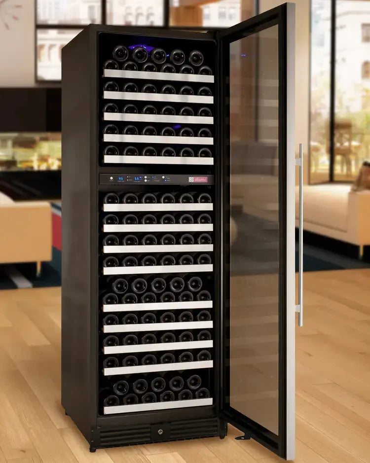 Allavino FlexCount Series 172 Bottle Dual Zone Built-in Wine Cooler Refrigerator with Stainless Steel Door - Right Hinge