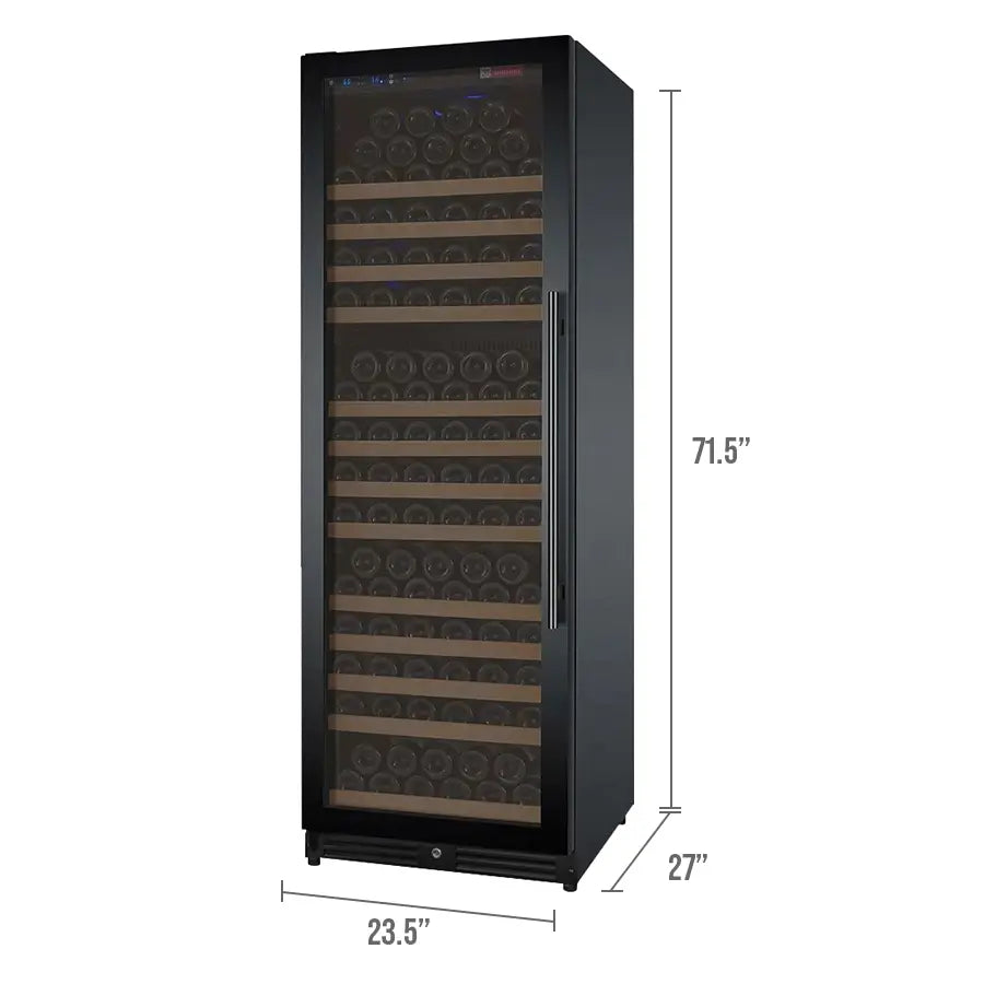 Allavino 24" Wide FlexCount II Tru-Vino 177 Bottle Single Zone Black Left Hinge Wine Refrigerator