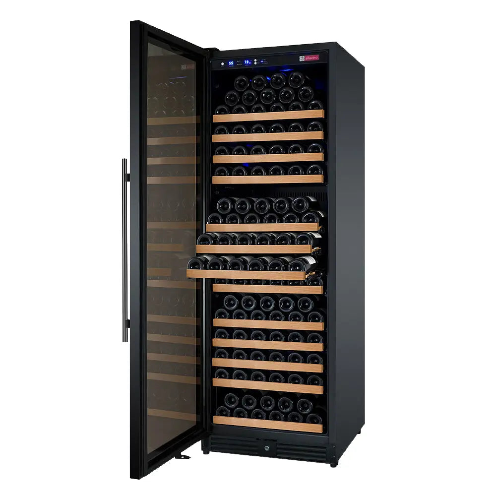 Allavino 24" Wide FlexCount II Tru-Vino 177 Bottle Single Zone Black Left Hinge Wine Refrigerator