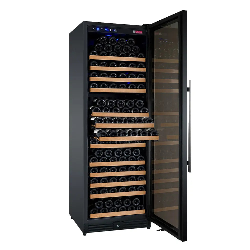 Allavino 24" Wide FlexCount II Tru-Vino 177 Bottle Single Zone Black Right Hinge Wine Refrigerator
