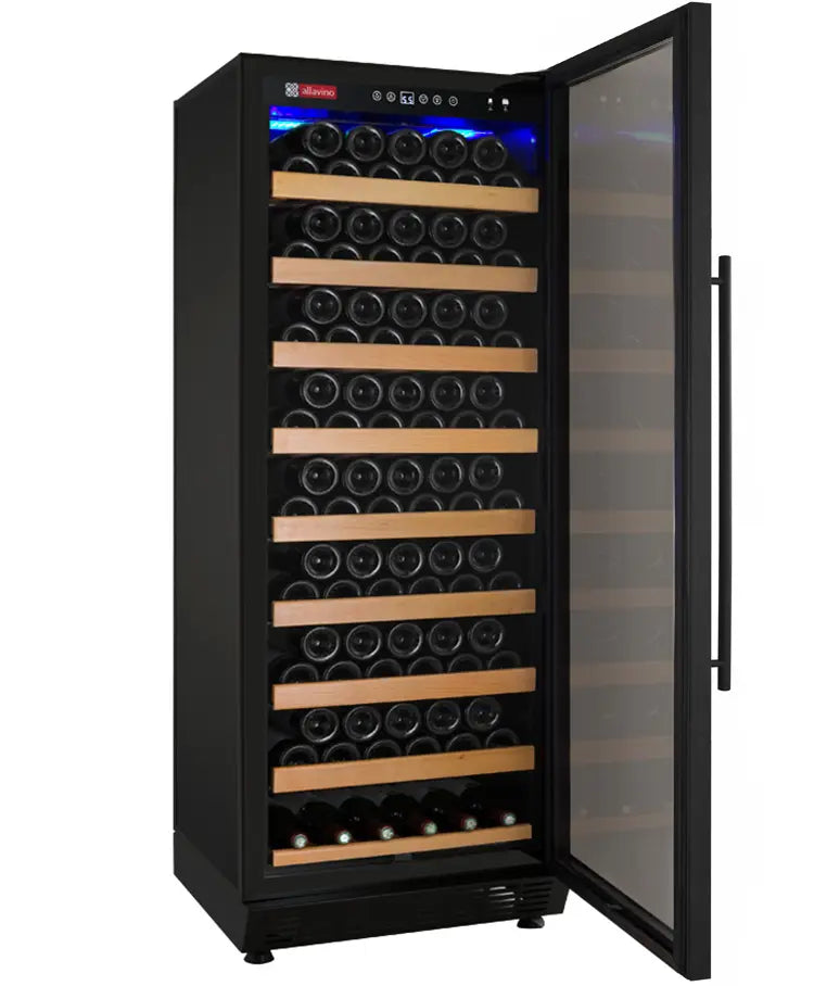 Allavino Vite Series 99 Bottle Single Zone Freestanding Wine Cooler Refrigerator with Black Door - Right Hinge