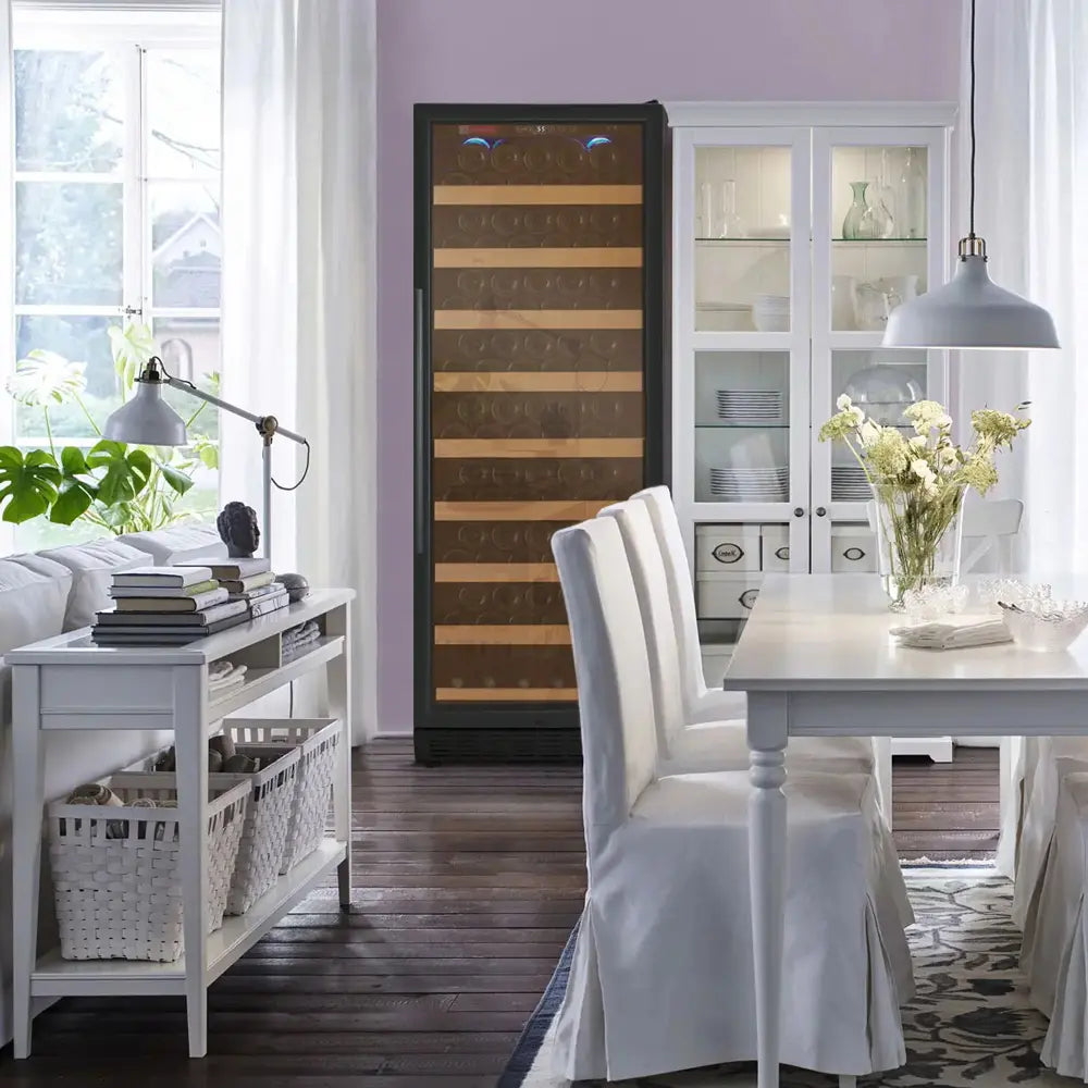Allavino Vite Series 99 Bottle Single Zone Freestanding Wine Cooler Refrigerator with Black Door - Right Hinge