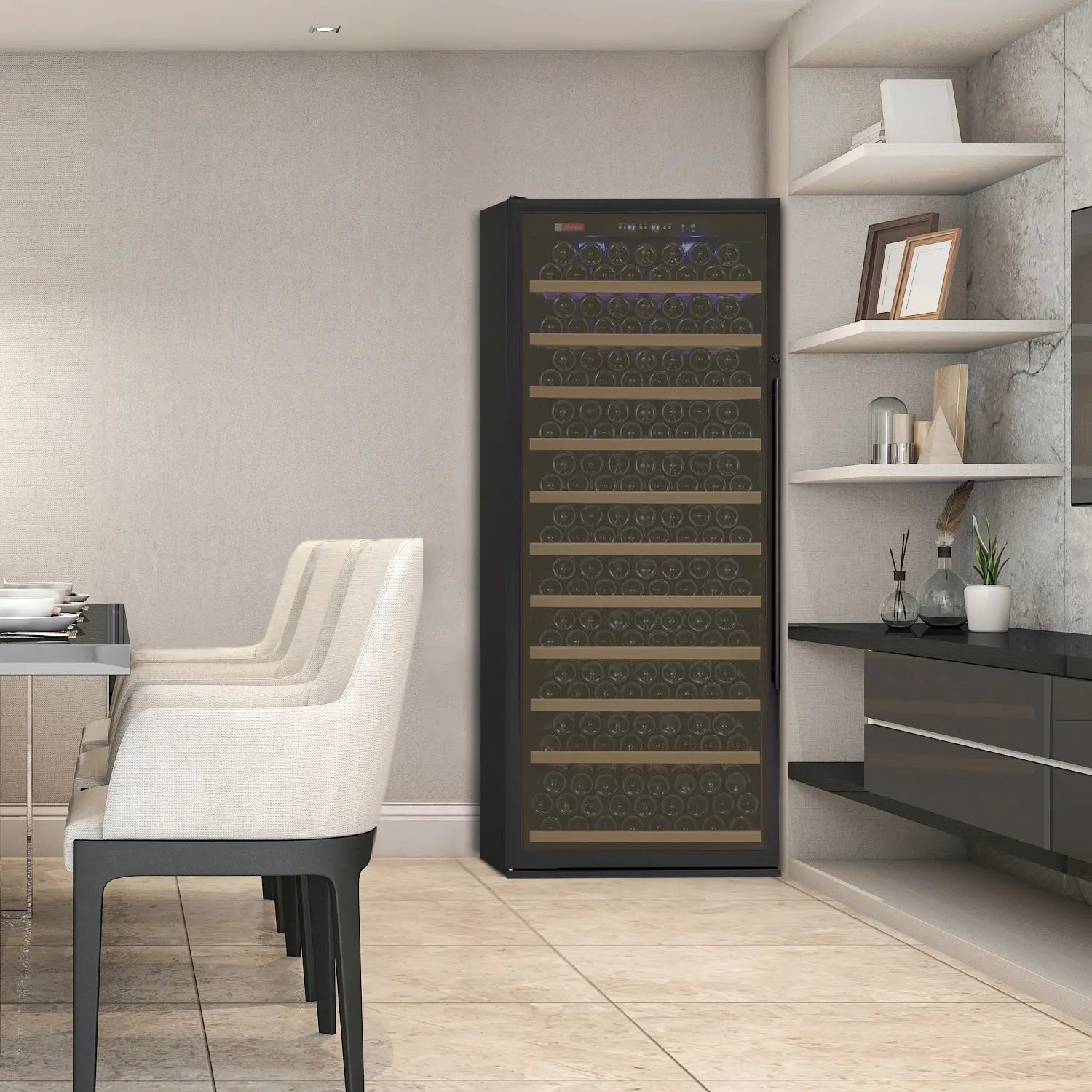 Allavino Vite Series 277 Bottle Single Zone Freestanding Large Capacity Wine Refrigerator with Black Door - Right Hinge